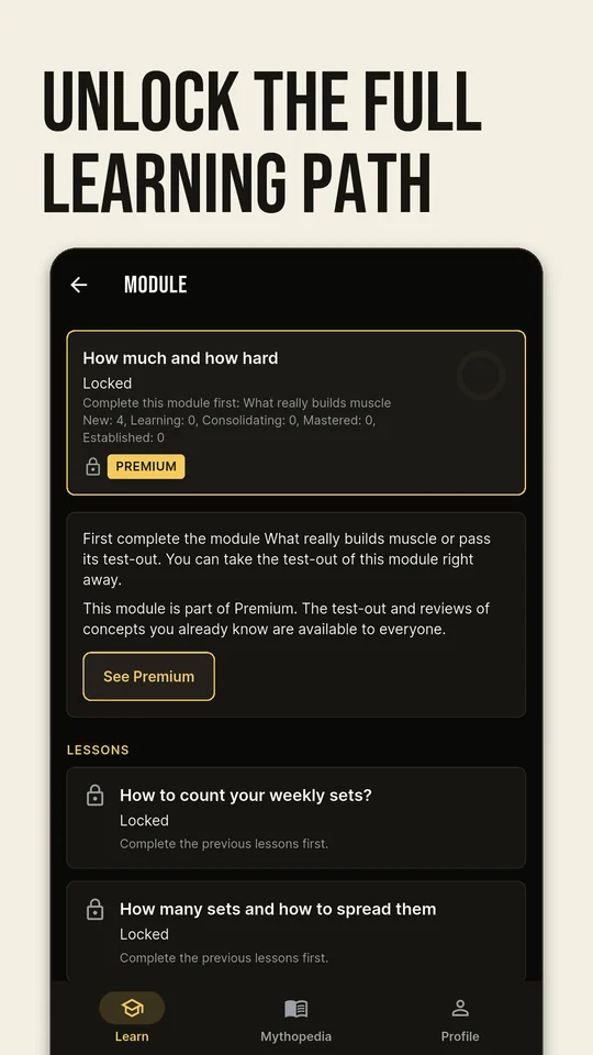 Unlock the full learning path: Premium module with further lessons