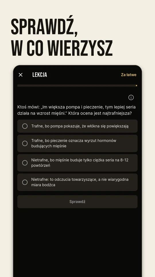 Sprawdź, w co wierzysz: pytanie treningowe z możliwymi odpowiedziami
