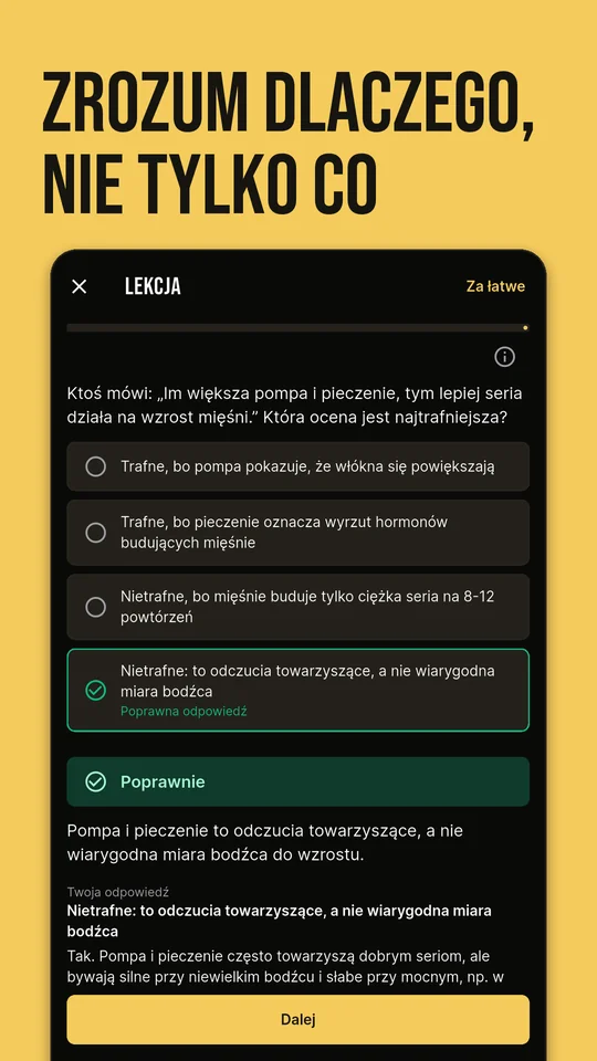 Zrozum dlaczego, nie tylko co: poprawna odpowiedź i wyjaśnienie