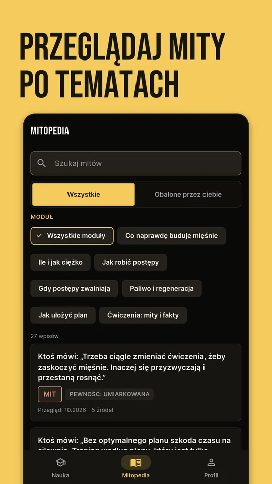 Przeglądaj mity po tematach: Mitopedia z filtrami tematów