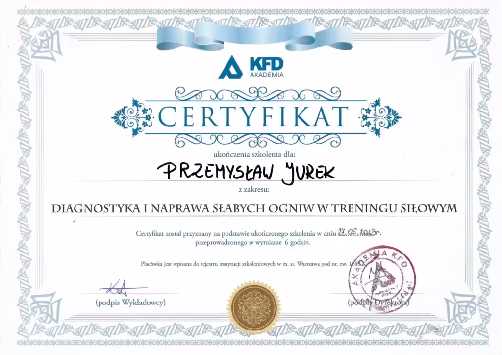 Certyfikat: diagnostyka i naprawa słabych ogniw w treningu siłowym
